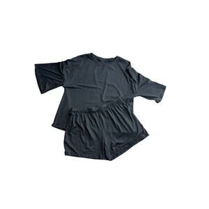 DR Dressin Two piece short set lounge soft cozy XL black resort athleisure NWT